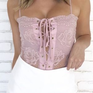 Pink Laced Bodysuit